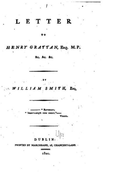 Cover for William Smith · Letter to Henry Grattan, Esq. (Paperback Book) (2016)