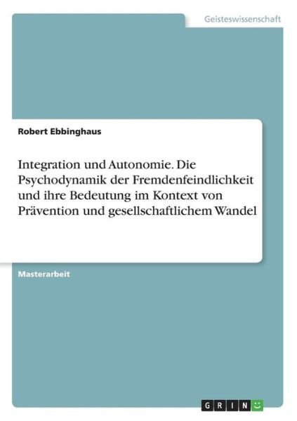 Cover for Ebbinghaus · Integration und Autonomie. D (Bog)