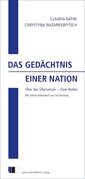 Cover for Claudia Dathe · Das Gedächtnis einer Nation (Book) (2023)