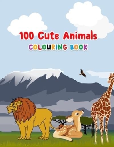 Cover for Hub, Hs&amp;b Book · 100 Cute Animals Coloring Book: 100 different animals to color (Paperback Bog) (2021)