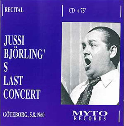 Cover for Pyotr Ilyich Tchaikovsky  · Jussi Bjorling'S Last Concert (CD)