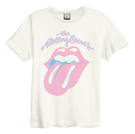 The Rolling Stones - Washed Out Amplified Vintage White X Large T Shirt - The Rolling Stones - Produtos - AMPLIFIED - 5054488495303 - 