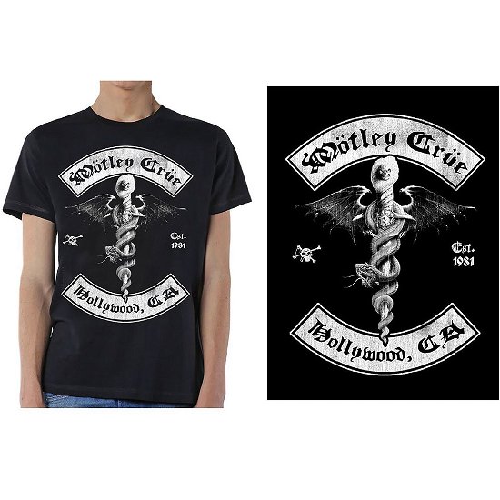 Motley Crue Unisex T-Shirt: Feelgood Hollywood Revision - Mötley Crüe - Merchandise - MERCHANDISE - 5056170673303 - 12. august 2019