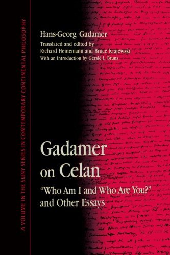 Cover for Hans-georg Gadamer · Gadamer on Celan: Who Am I and Who Are You? and Other Essays (Suny (Suny Series in Contemporary Continental Philosophy) (Taschenbuch) (1997)