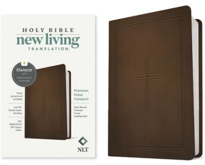 Cover for Tyndale · NLT Premium Value Compact Bible, Filament Enabled Edition (LeatherLike, Dark Brown Framed Cross) (Bog) (2023)