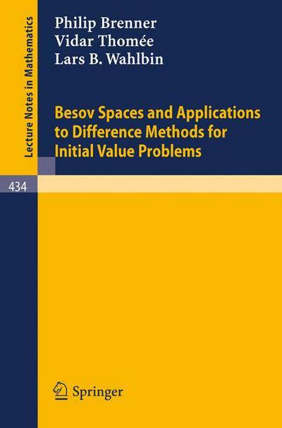 Cover for P. Brenner · Besov Spaces and Applications to Difference Methods for Initial Value Problems - Lecture Notes in Mathematics (Paperback Book) (1975)