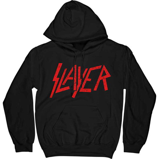 Cover for Slayer · Slayer Unisex Pullover Hoodie: Distressed Logo (Black) (Hoodie)