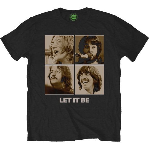 Cover for The Beatles · The Beatles Unisex T-Shirt: Let It Be Sepia (T-shirt) [size S] [Black - Unisex edition] (2015)