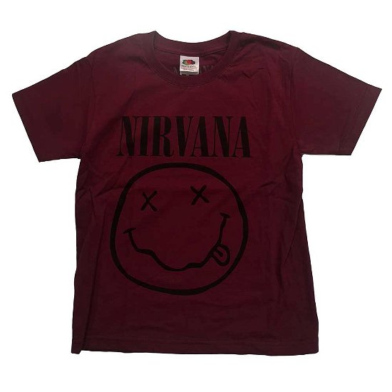 Nirvana Kids T-Shirt: Grey Happy Face (3-4 Years) - Nirvana - Koopwaar -  - 5056561010304 - 