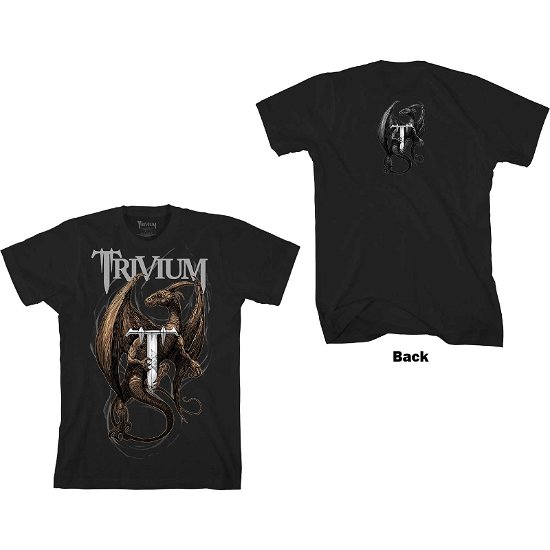 Trivium Unisex T-Shirt: Perched Dragon (Back Print) - Trivium - Fanituote -  - 5056561052304 - 