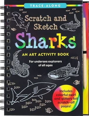 Cover for Inc Peter Pauper Press · Scratch &amp; Sketch (tm) Sharks (Trace Along) (Hardcover bog) (2019)