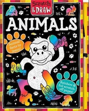 Cover for Oakley Graham · Scratch &amp; Draw Animals - Scratch Art Activity Book - Scratch and Draw (Hardcover bog) (2022)