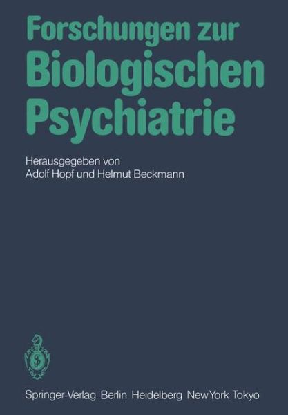 Cover for A Hopf · Forschungen Zur Biologischen Psychiatrie (Paperback Book) (1984)
