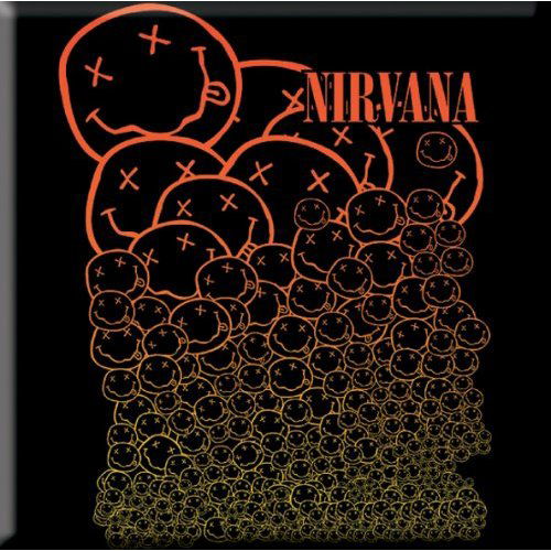 Nirvana Fridge Magnet: Cascading Happy Faces - Nirvana - Produtos - Live Nation - 103035 - 5055295324305 - 1 de março de 2016