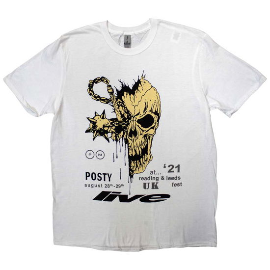 Cover for Post Malone · Post Malone Unisex T-Shirt: Leeds &amp; Reading (White) (Ex-Tour) (T-shirt) [size L] (2024)