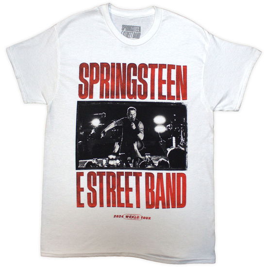 Cover for Bruce Springsteen · Bruce Springsteen Unisex T-Shirt: Tour '24 E-Street Band (White) (Ex-Tour) (T-shirt) [size L] (2024)