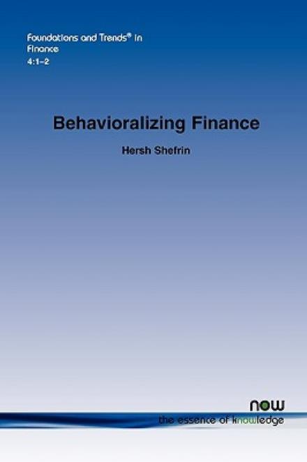 Cover for Hersh Shefrin · Behavioralizing Finance - Foundations and Trends® in Finance (Paperback Book) (2010)