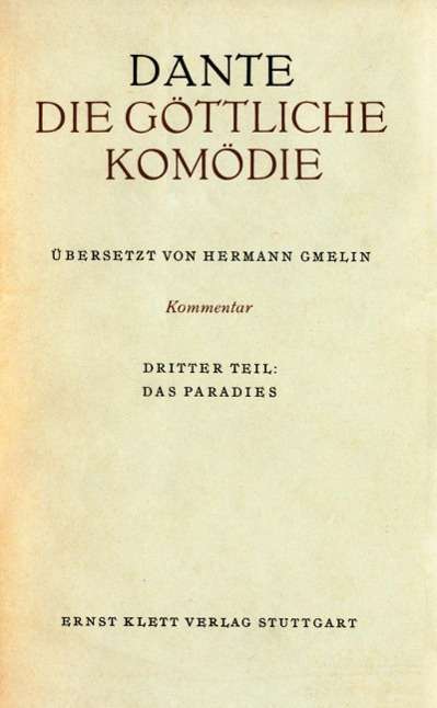 Göttliche Komödie,Komm.3 Parad. - Dante - Książki -  - 9783129029305 - 