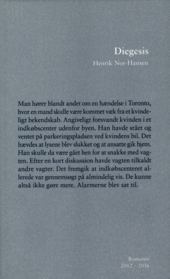 Cover for Henrik Nor-Hansen · Diegesis (Bound Book) [1st edition] (2019)