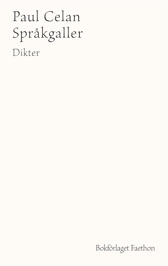 Cover for Paul Celan · (poesis): Språkgaller (Bound Book) (2021)