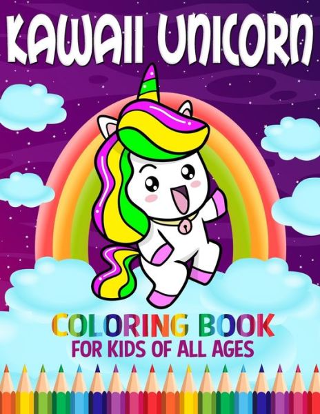 Cover for Merchday Publishing · Kawaii Unicorn Coloring Book For Kids Of All Ages (Paperback Book) (2020)