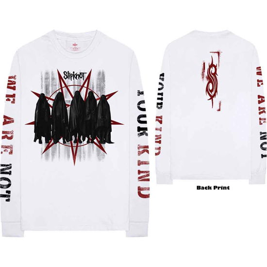 Cover for Slipknot · Slipknot Unisex Long Sleeve T-Shirt: Shrouded Group (White) (Back &amp; Sleeve Print) (CLOTHES) [size S] [White - Unisex edition] (2019)