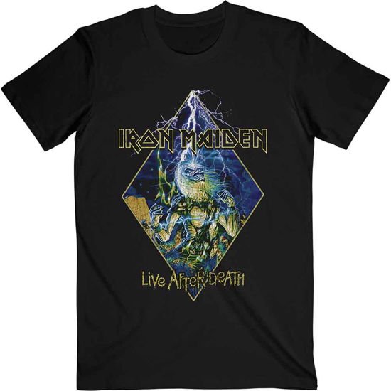 Iron Maiden Unisex T-Shirt: Live After Death Diamond - Iron Maiden - Merchandise - EGEANET - 5056368673306 - 
