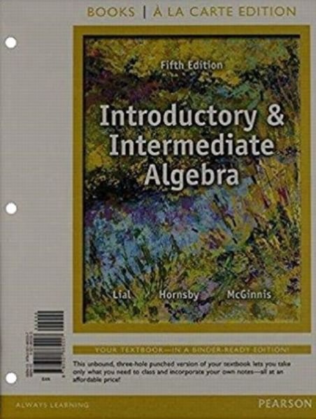 Cover for Margaret Lial · Introductory &amp; Intermediate Algebra, Loose-Leaf Version with Integrated Review Plus MyMathLab -- Access Card Package (Lose Papiere) (2019)