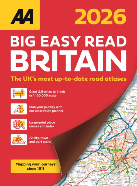 Cover for AA Big Easy Read Atlas Britain 2026 (Paperback Book) [21 New edition] (2025)