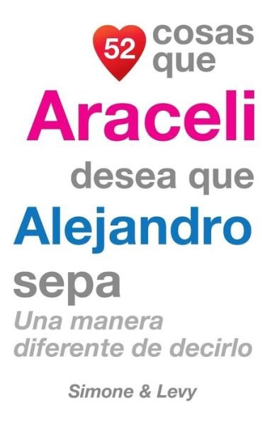 Cover for J L Leyva · 52 Cosas Que Araceli Desea Que Alejandro Sepa: Una Manera Diferente De Decirlo (Paperback Book) (2014)