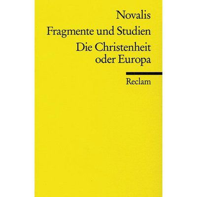 Reclam UB 08030 Novalis.Fragm.u.Studien - Novalis - Bøger -  - 9783150080306 - 