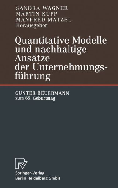 Cover for Quantitative Modelle und nachhaltige Ansätze der Unternehmungsführung (Hardcover Book) (2002)