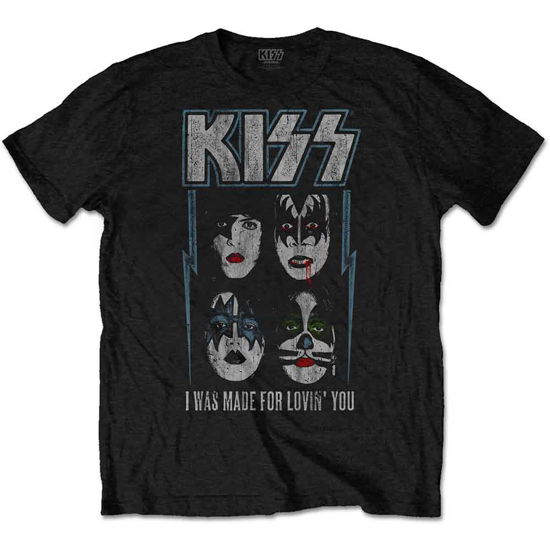 KISS Unisex T-Shirt: Made For Lovin' You (Black) - Kiss - Merchandise - MERCHANDISE - 5056170675307 - January 22, 2020