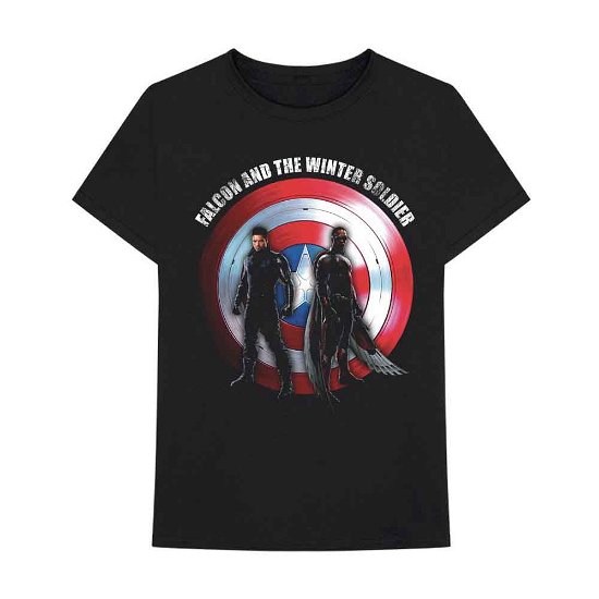 Marvel Comics Unisex T-Shirt: Falcon & Winter Soldier Shield Logo - Marvel Comics - Merchandise -  - 5056368689307 - 