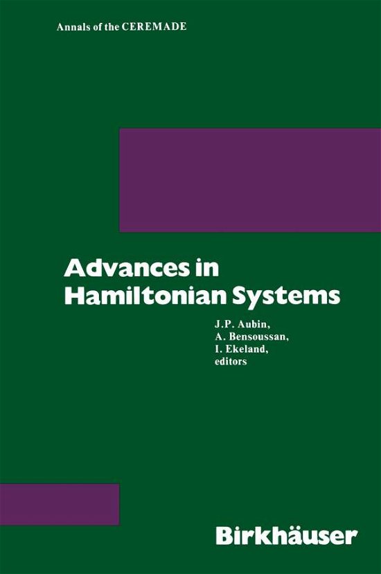 Cover for Alain Bensoussan · Advances in Hamiltonian Systems - Annals of Ceremade (Paperback Book) (1983)