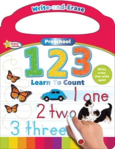 Cover for Sequoia Children's Publishing · Active Minds Write-And-Erase Preschool 123: Learn to Count (Board book) (2023)