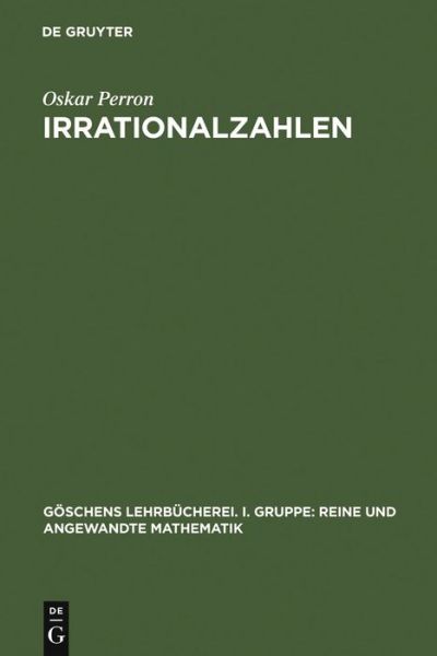 Cover for Perron · Irrationalzahlen (Book) [German, 0004-4. Durchges. U. edition] (1960)