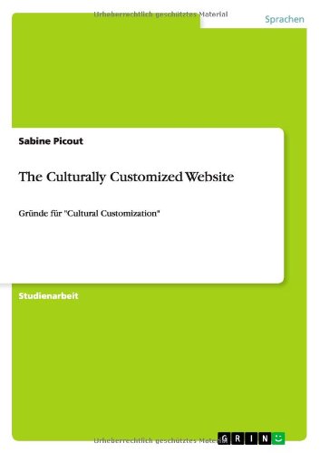 Cover for Picout · The Culturally Customized Websit (Book) [German edition] (2013)