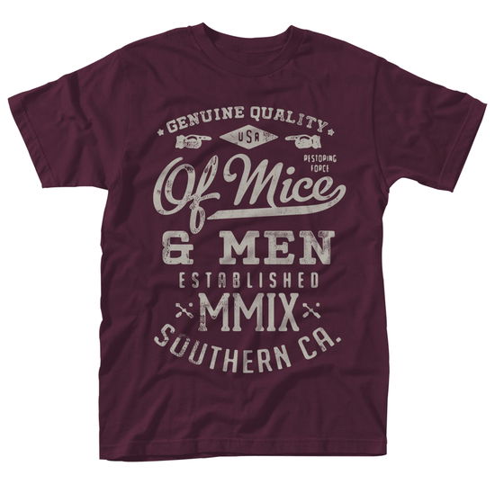 Of Mice & Men: Genuine (Maroon) (T-Shirt Unisex Tg L) - Of Mice & Men - Other - PHM - 0803343150308 - February 13, 2017