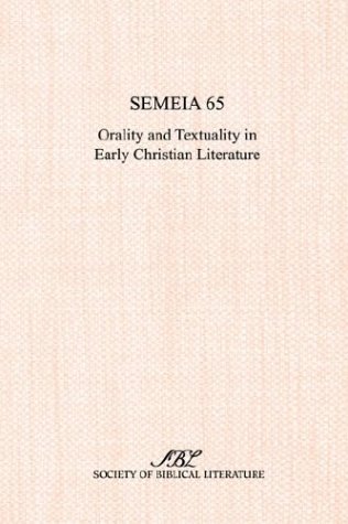 Cover for Dewey · Semeia 65: Orality and Textuality in Early Christian Literature (Taschenbuch) (1994)