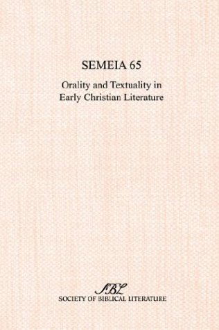 Cover for Dewey · Semeia 65: Orality and Textuality in Early Christian Literature (Paperback Book) (1994)