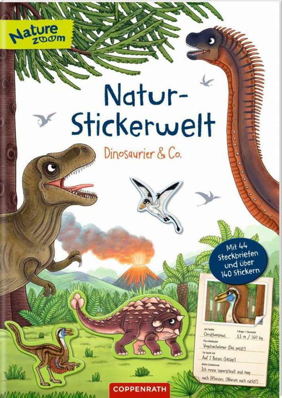 Natur-Stickerwelt - Dinosaurier & Co. - Ruby Anna Warnecke - Książki - Coppenrath F - 9783649638308 - 1 lipca 2021