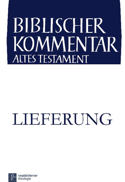 Biblischer Kommentar Altes Testament - Ausgabe in Lieferungen: 1. Lieferung - Walter Dietrich - Books - Neukirchener Verlagsgesellschaft mbH - 9783788720308 - December 15, 2003