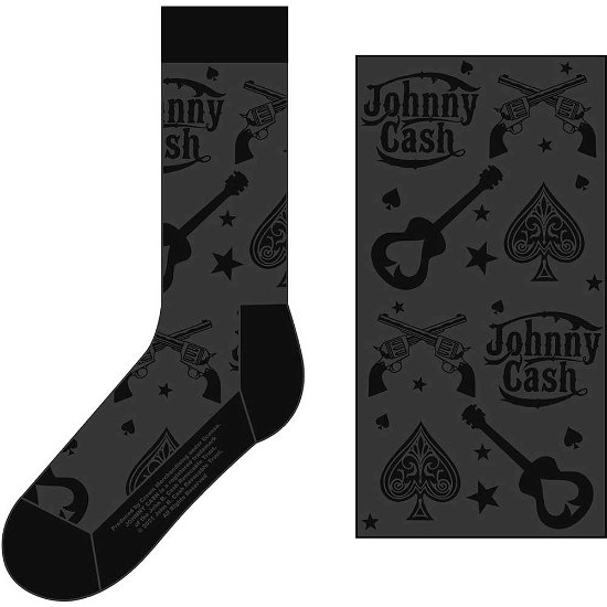 Johnny Cash Unisex Ankle Socks: Guitars 'n Guns (UK Size 7 - 11) - Johnny Cash - Merchandise -  - 5056561028309 - 