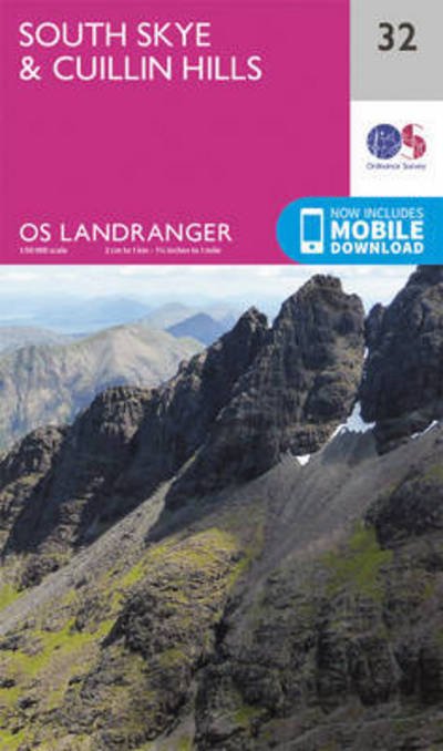 Cover for Ordnance Survey · South Skye &amp; Cuillin Hills - OS Landranger Map (Landkart) [February 2016 edition] (2016)