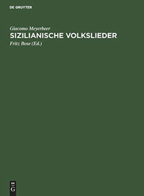 Cover for Meyerbeer · Sizilianische Volkslieder (Book) (1970)