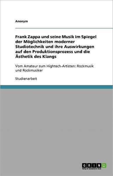 Cover for Roloff · Frank Zappa und seine Musik im S (Book) [German edition] (2013)