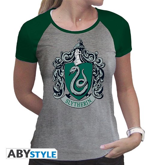 Cover for T-Shirt Frauen · HARRY POTTER - Tshirt Slytherin woman SS grey &amp; (MERCH) (2019)