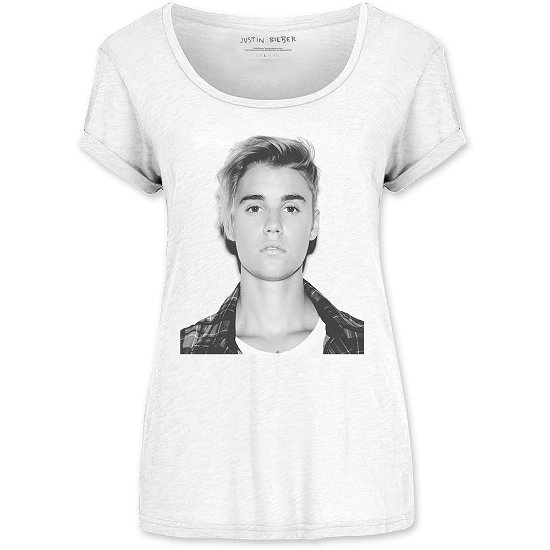 Cover for Justin Bieber · Justin Bieber Ladies Scoop Neck T-Shirt: Love Yourself (T-shirt) [size S] [White - Ladies edition]