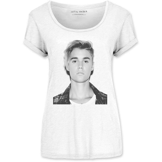 Cover for Justin Bieber · Justin Bieber Ladies Scoop Neck T-Shirt: Love Yourself (T-shirt) [size S] [White - Ladies edition]